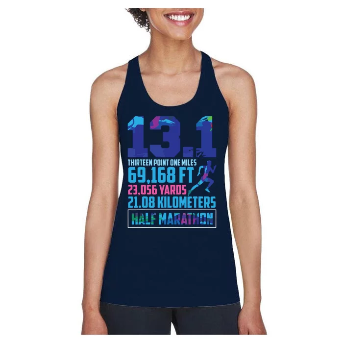 Half Marathon 131 Miles Running Runner Women's Racerback Tank