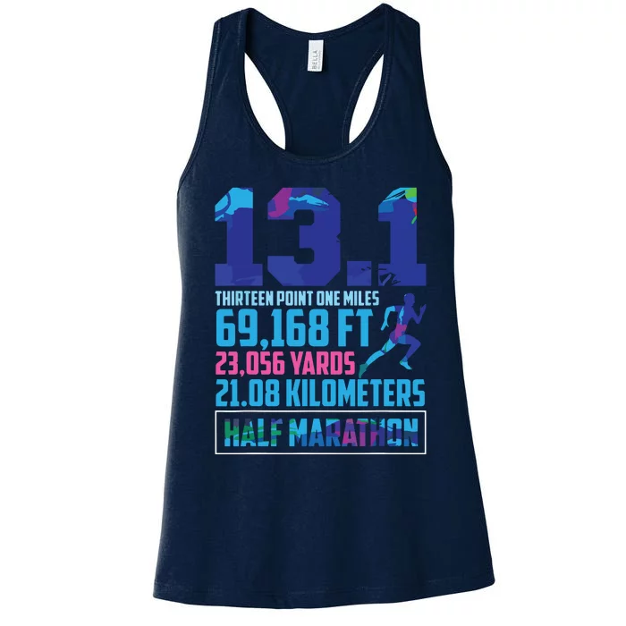 Half Marathon 131 Miles Running Runner Women's Racerback Tank