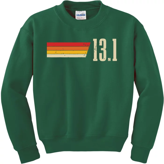 Half Marathon 131 Miles Vintage Running Marathon Runner Kids Sweatshirt