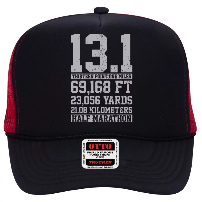 Half Marathon 131 Miles Running Runner High Crown Mesh Trucker Hat