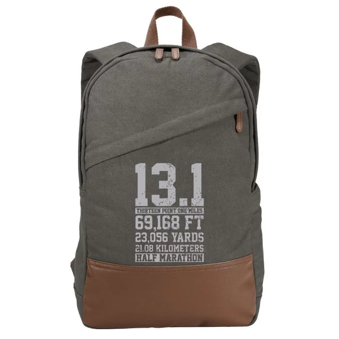 Half Marathon 131 Miles Running Runner Cotton Canvas Backpack