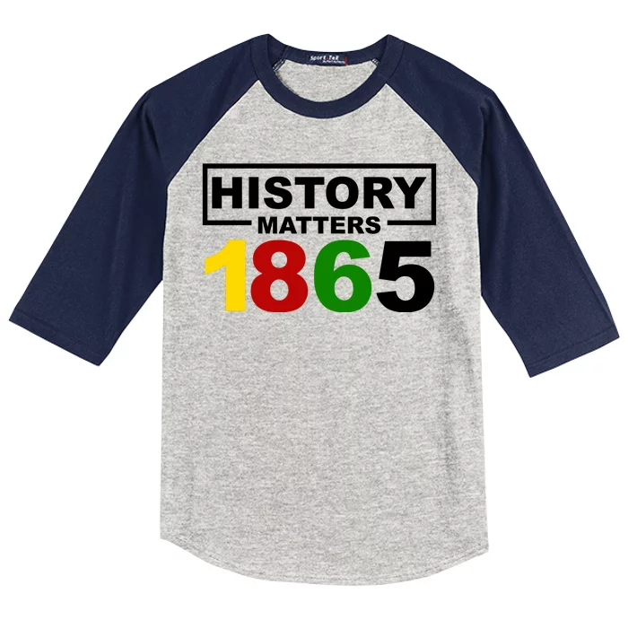 History Matters 1865 Black History Month Kids Colorblock Raglan Jersey