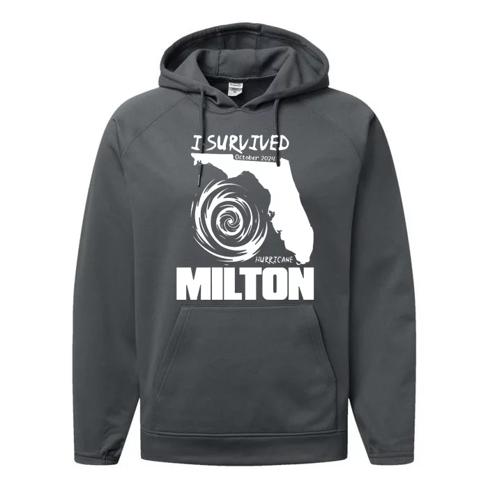 Hurricane Milton 2024 Stronger Than The Storm Performance Fleece Hoodie