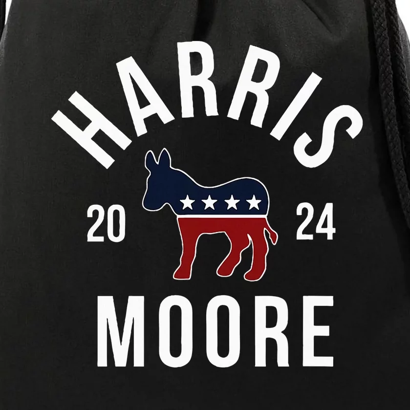 Harris Moore 2024 Vote Kamala Harris Wes Moore 24 Rally Drawstring Bag