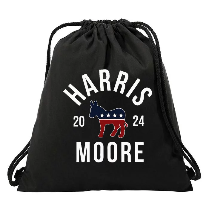 Harris Moore 2024 Vote Kamala Harris Wes Moore 24 Rally Drawstring Bag