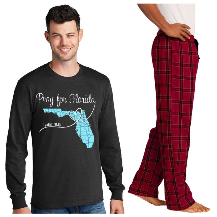 Hurricane Milton 2024 Pray For Florida Long Sleeve Pajama Set