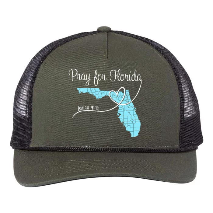 Hurricane Milton 2024 Pray For Florida Retro Rope Trucker Hat Cap