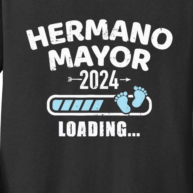 Hermano Mayor 2024 Loading Kids Long Sleeve Shirt