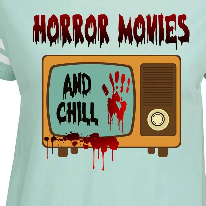 Horror Movies And Chill Scary Enza Ladies Jersey Football T-Shirt