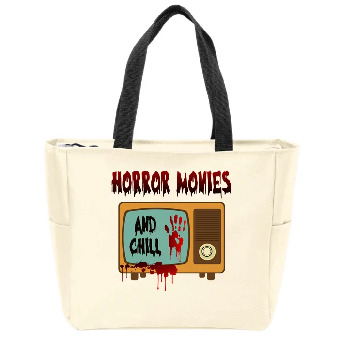 Horror Movies And Chill Scary Zip Tote Bag