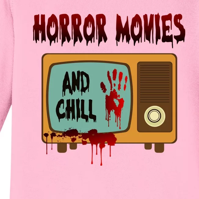 Horror Movies And Chill Scary Baby Long Sleeve Bodysuit