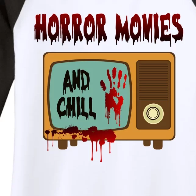 Horror Movies And Chill Scary Women's Tri-Blend 3/4-Sleeve Raglan Shirt