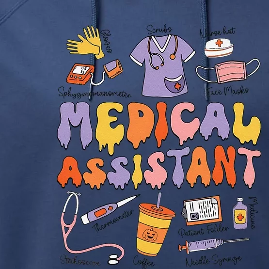 Halloween Medical Assistant Halloween Nurse Healthcare Cma Performance Fleece Hoodie