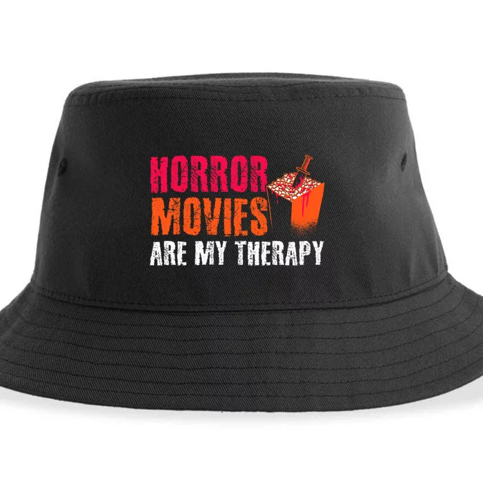 Horror Movies Are My Therapy Movie Fan Horror Movies Sustainable Bucket Hat