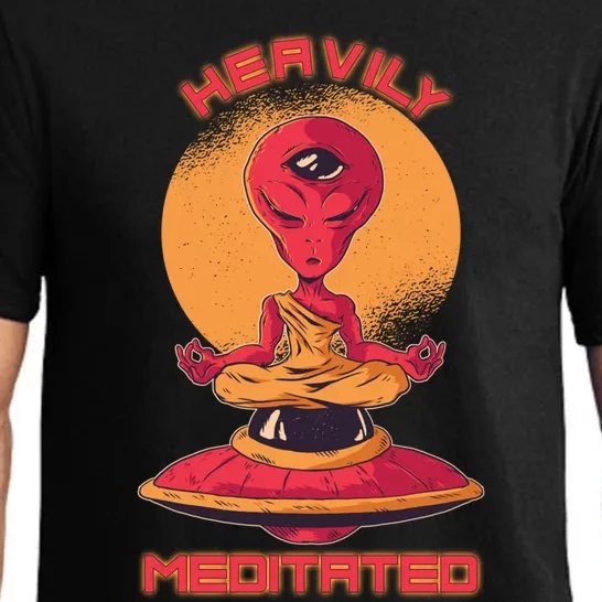 Heavily Meditated Alien Meditation Great Gift Pajama Set