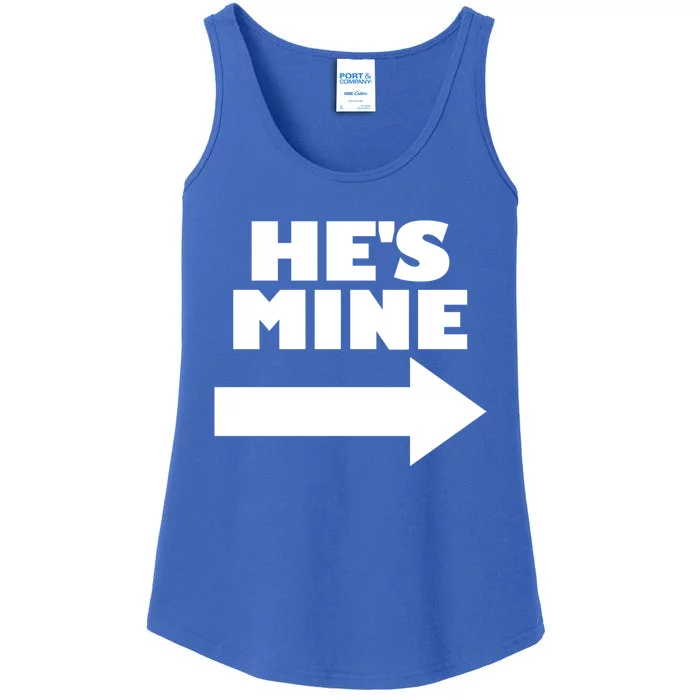 He's Mine Arrow Pointing Right Matching Couple He's Mine Gift Ladies Essential Tank