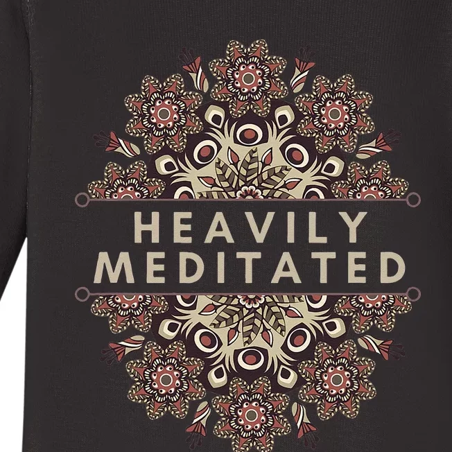 Heavily Meditated Antique Mandala Design For Yoga Lovers Baby Long Sleeve Bodysuit