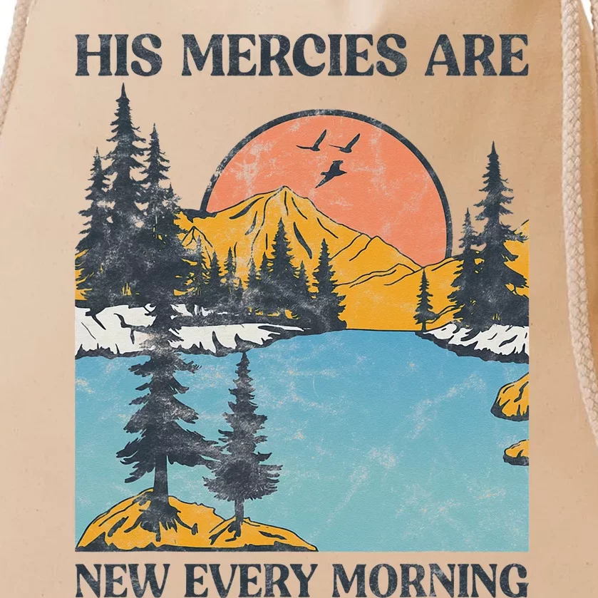 His Mercies Are New Every Morning Bible Verse Christian Drawstring Bag