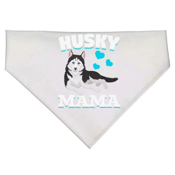 Husky Mama Animal Pet Mom Mothers Day Dog Lover Husky USA-Made Doggie Bandana