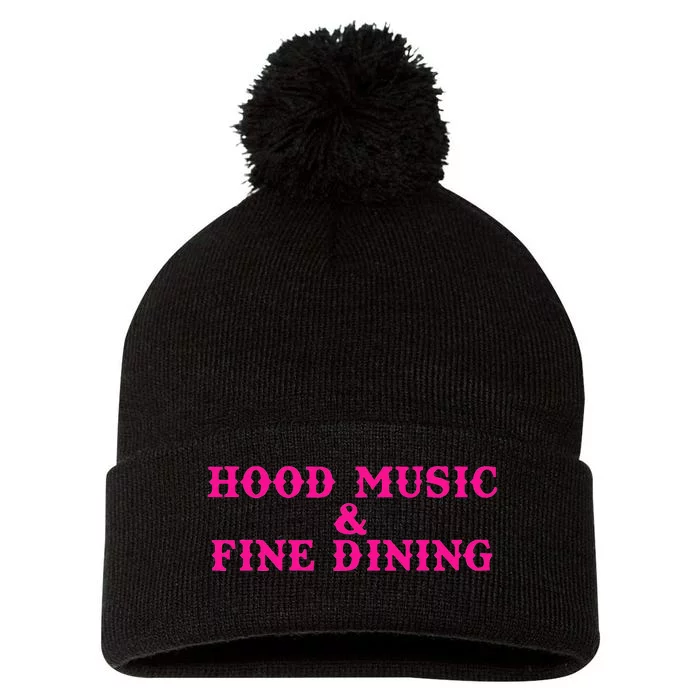 Hood Music And Fine Dining Pink Apparel Pom Pom 12in Knit Beanie