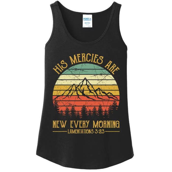 His Mercies Are New Every Morning Bible Verse Christian Ladies Essential Tank