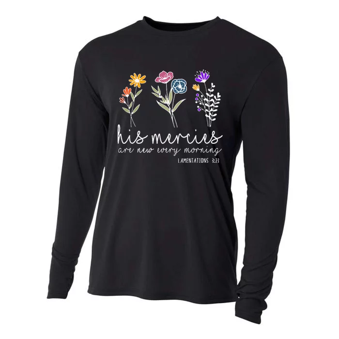 his mercies are new every morning Bible verse Quotes Cooling Performance Long Sleeve Crew