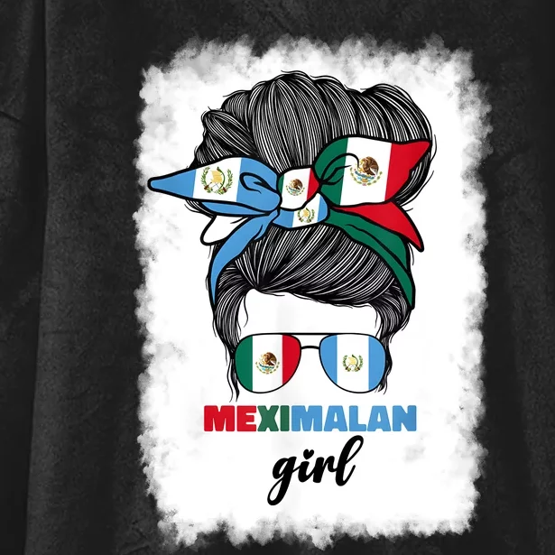 Half Mexican And Guatemalan Mexico Guatemala Flag Girl Hooded Wearable Blanket