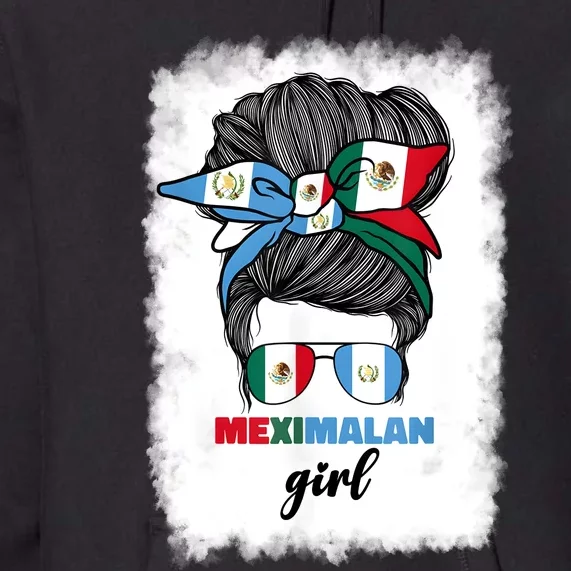 Half Mexican And Guatemalan Mexico Guatemala Flag Girl Premium Hoodie