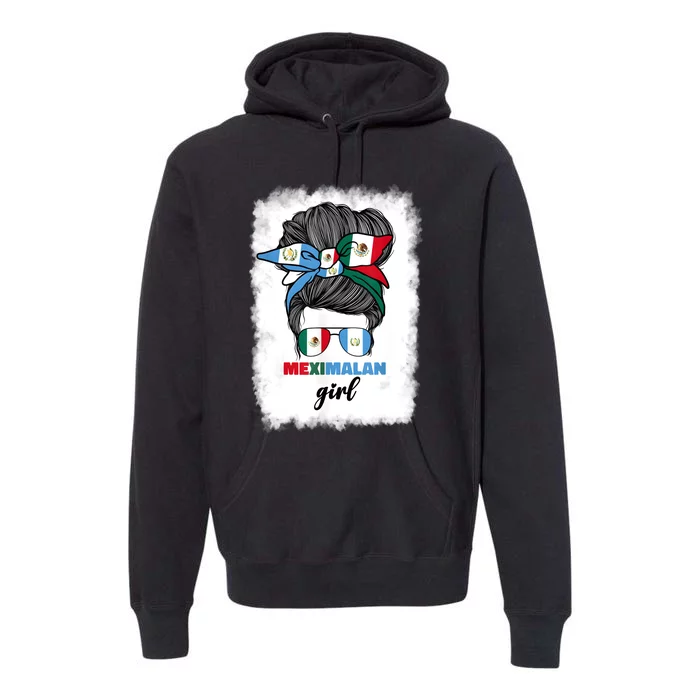 Half Mexican And Guatemalan Mexico Guatemala Flag Girl Premium Hoodie