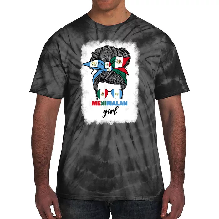 Half Mexican And Guatemalan Mexico Guatemala Flag Girl Tie-Dye T-Shirt