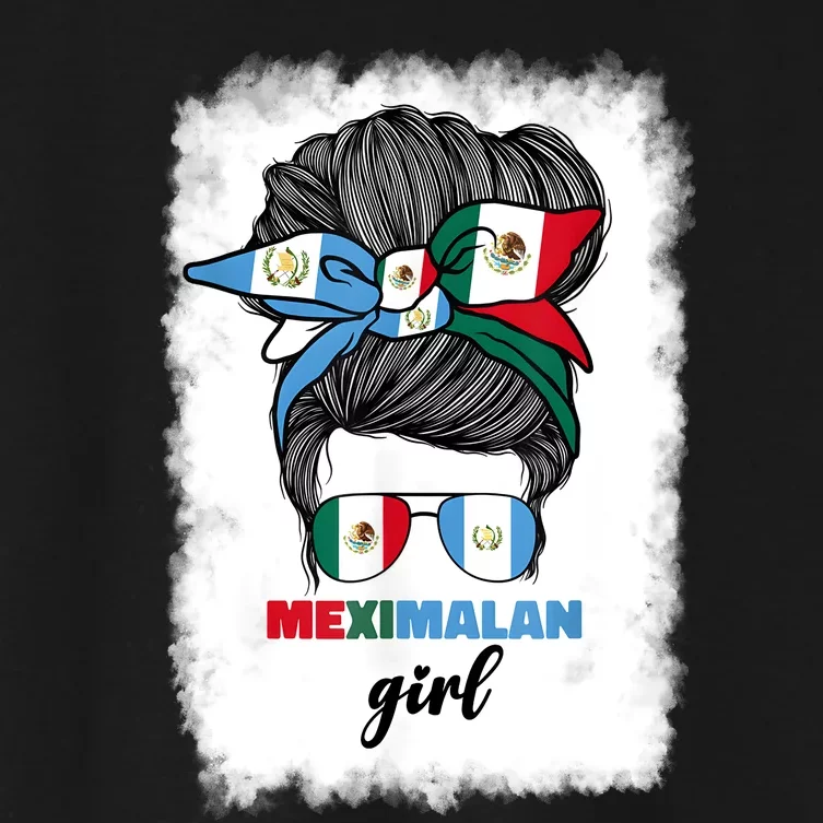 Half Mexican And Guatemalan Mexico Guatemala Flag Girl Women's Crop Top Tee