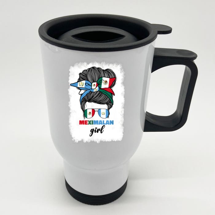 Half Mexican And Guatemalan Mexico Guatemala Flag Girl Front & Back Stainless Steel Travel Mug