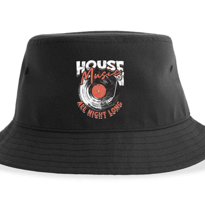 House Music All Night Long Dj Sustainable Bucket Hat