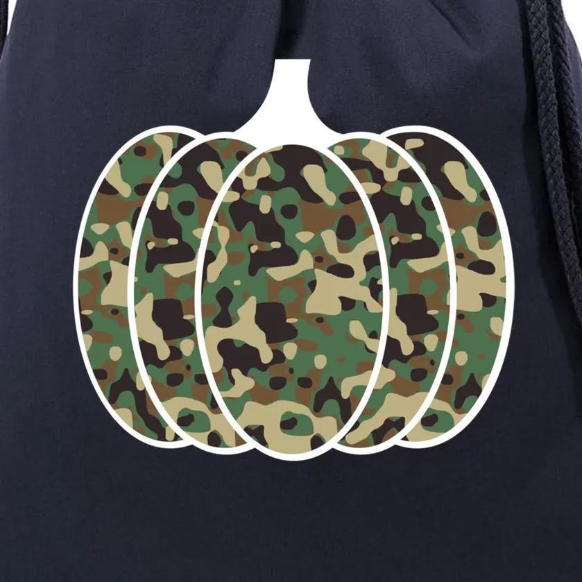 Hunting Mom And Son Matching Camo Pumpkin Autumn Great Gift Drawstring Bag