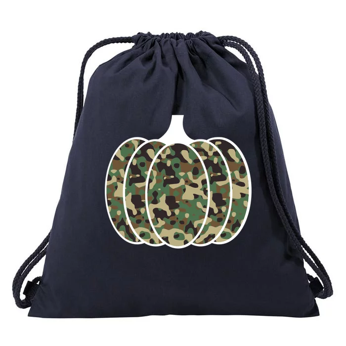 Hunting Mom And Son Matching Camo Pumpkin Autumn Great Gift Drawstring Bag