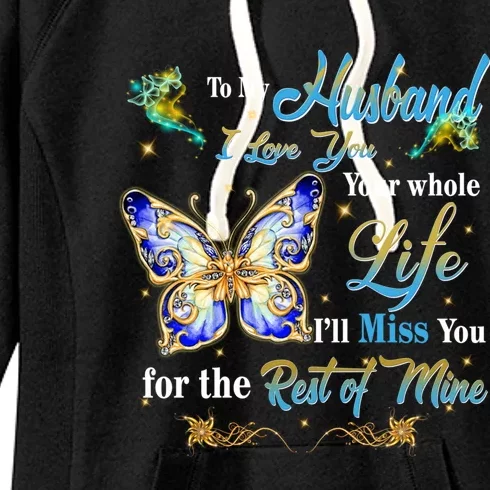 Husband My Angel Honoring Memories Of My Husband In Heaven Gift Women's Fleece Hoodie