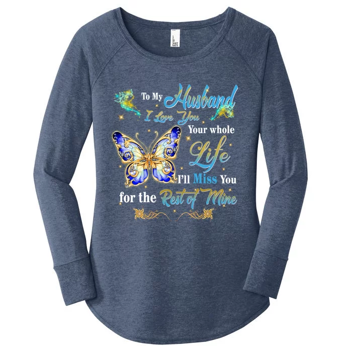 Husband My Angel Honoring Memories Of My Husband In Heaven Gift Women's Perfect Tri Tunic Long Sleeve Shirt