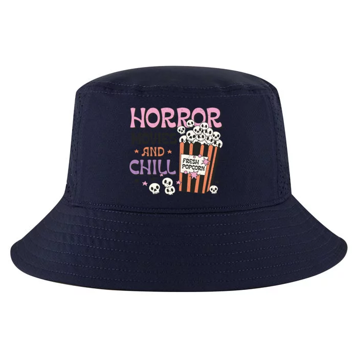 Horror Movies And Chill Skull Popcorn Retro Funny Halloween Gift Cool Comfort Performance Bucket Hat