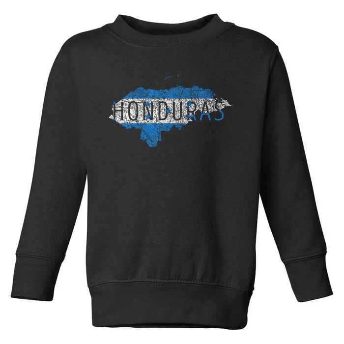 Honduran Map And Flag Souvenir Distressed Honduras Toddler Sweatshirt