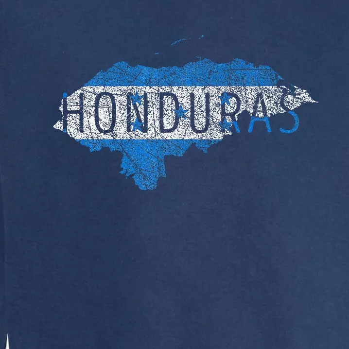 Honduran Map And Flag Souvenir Distressed Honduras Garment-Dyed Sweatshirt