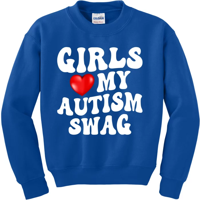 Heart My Autism Swag Funny Love My Autism Swag Gift Kids Sweatshirt