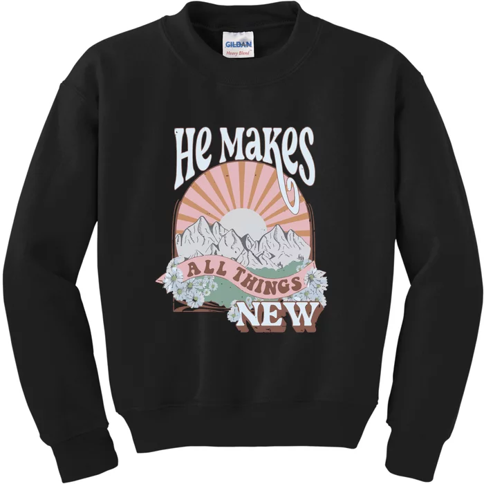 He Makes All Things New Vintage Christian God Kids Sweatshirt