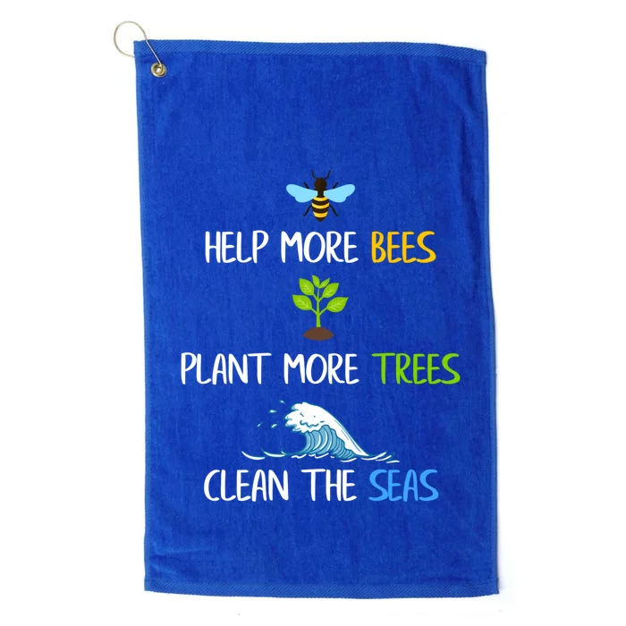 Help More Bees Plant More Trees Clean The Seas Environtal Gift Platinum Collection Golf Towel