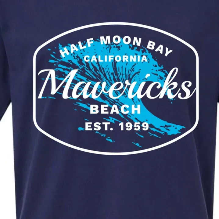 Half Moon Bay Mavericks Beach Surfing Gift Travel Gift Sueded Cloud Jersey T-Shirt