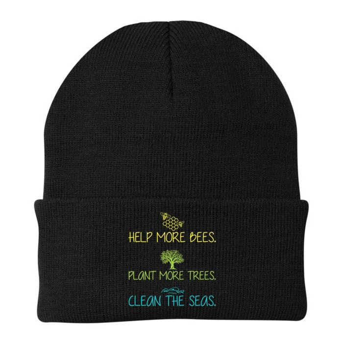 Help More Bees Plant More Trees Clean Seas Tee Knit Cap Winter Beanie