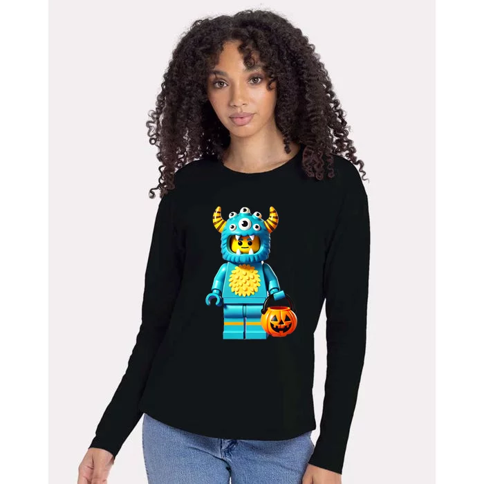 Halloween Master Builder Monster Building Blocks Bricks Womens Cotton Relaxed Long Sleeve T-Shirt