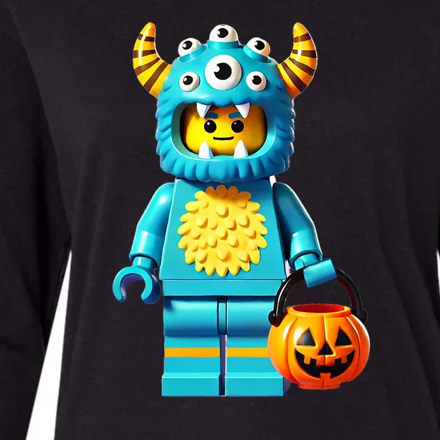 Halloween Master Builder Monster Building Blocks Bricks Womens Cotton Relaxed Long Sleeve T-Shirt