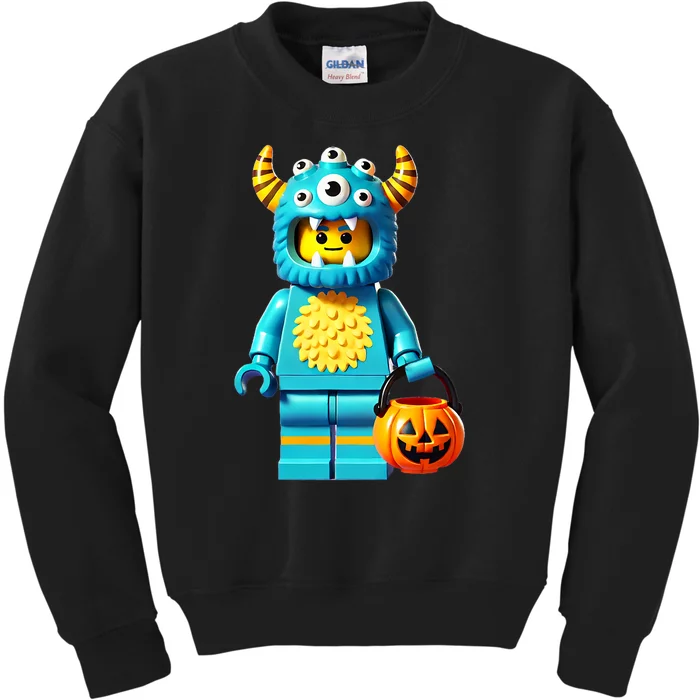 Halloween Master Builder Monster Building Blocks Bricks Kids Sweatshirt