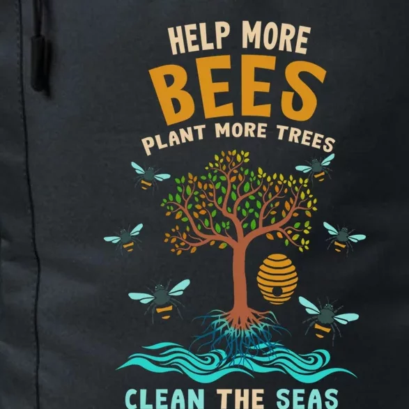 Help More Bees Plant More Trees Clean The Seas Nature Lover Gift Daily Commute Backpack