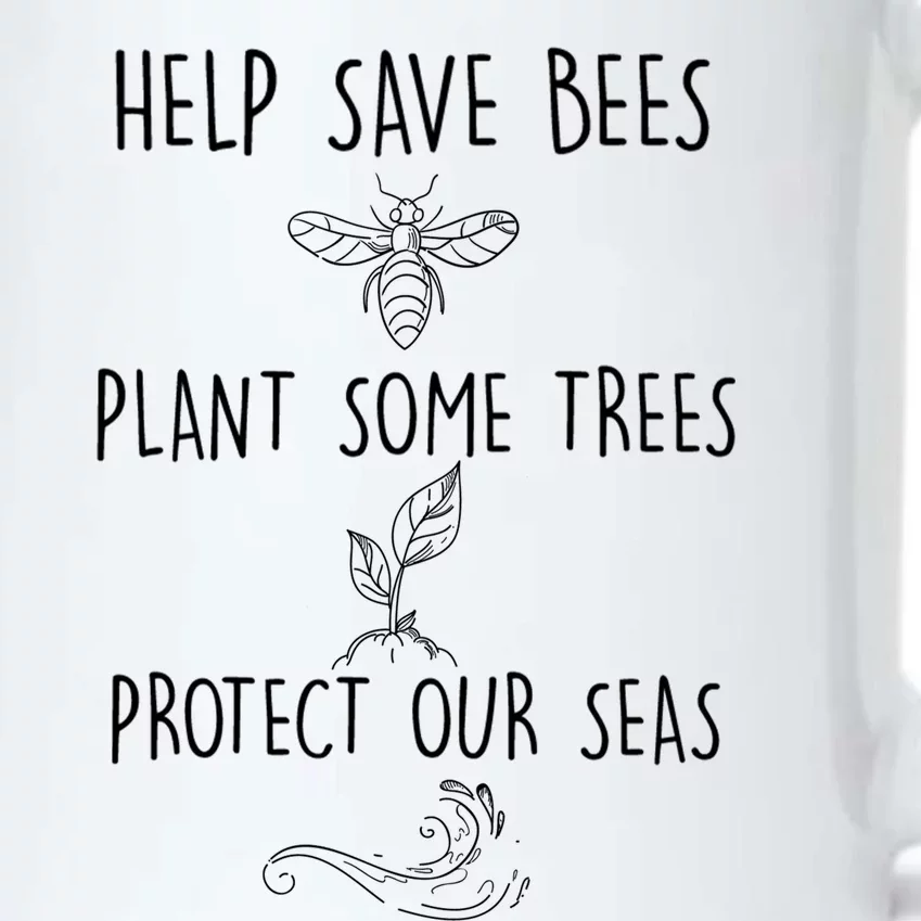 Help More Bees Plant More Trees Clean The Seas Gift Black Color Changing Mug